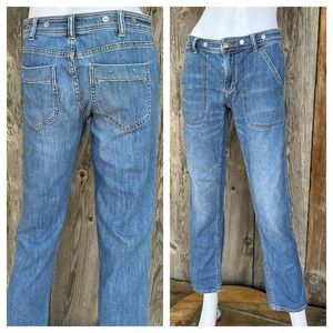 Pilcro and the Letterpress Anthropologie Slim Boyfriend Jeans Blue Denim Size 26